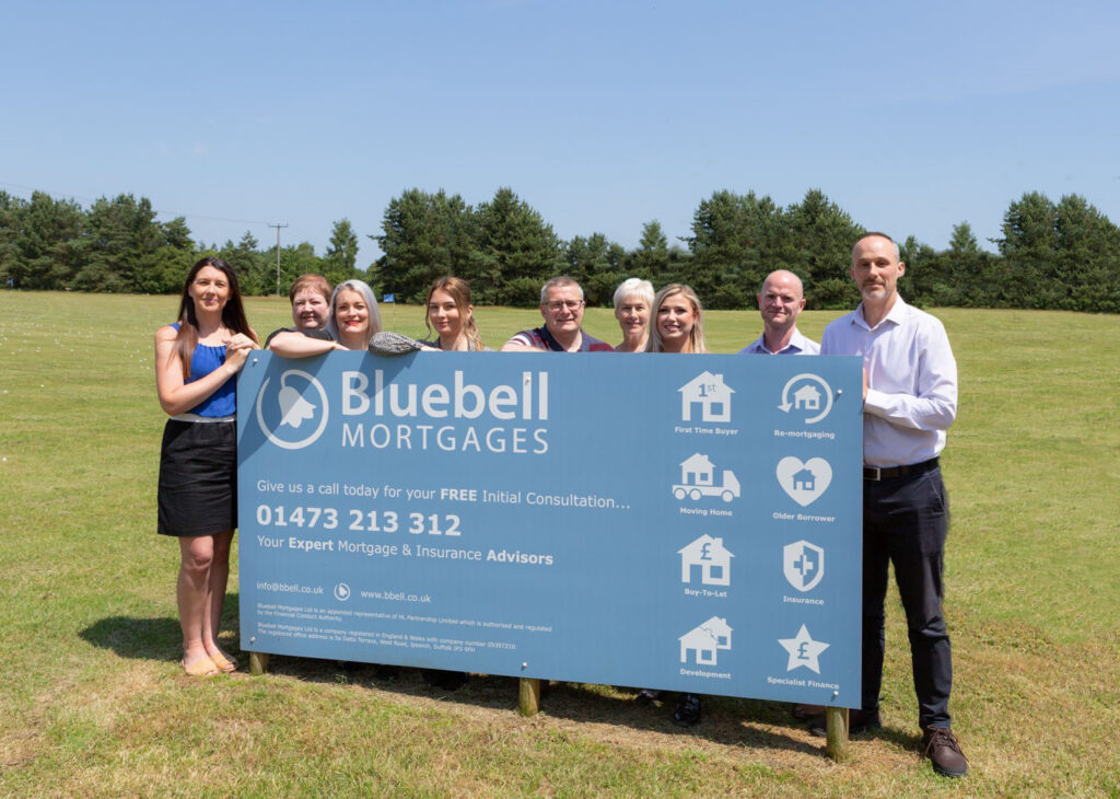 Photo of Bluebell mortgages team sponsoring a charity event for St Elizabeth Hospice.